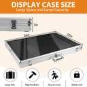 34"x22" Card Show Display Case,Portable Aluminum Trading Card Display Case | Clear Acrylic Card Box with Locks Suitable for Sports Card/TCG/Jewelry Collection(Silver)
