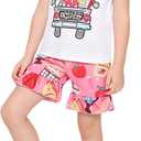 Toddler Girls Back to School Pencil Outfits Set Ruffle T-Shirt Dress and Pants Outfit Set 3-8Years (White, L)