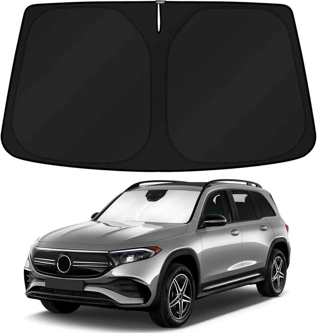 KUST Windshield Sun Shade for 2022-2024 2025 2026 Mercedes Benz EQB 250 300 350 4 Matic EV Accessories Custom Fit Sunshade Sun Visor Protector Foldable Blocks UV Rays Keep Your Car Cooler