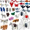 SAIBURAZ 39 PCS Friend Animals Figures Set Building Block Farm Zoo Animals Toy Gift for Kids Boys Girls Age 6+,Educational Toys Dog Pig Horse Spider Bat etc Fit with Major Brand