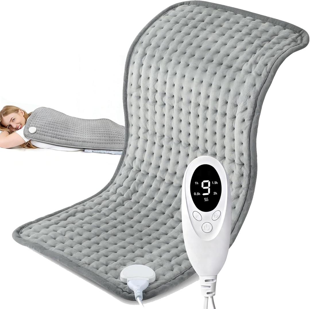La Phaze Heating Pad for Back, Neck & Shoulder Pain Relief | 9 Heat & 4 Timer Settings | Fast Heating, Machine Washable Cover | for Home & Office Use (17x33 Inches)