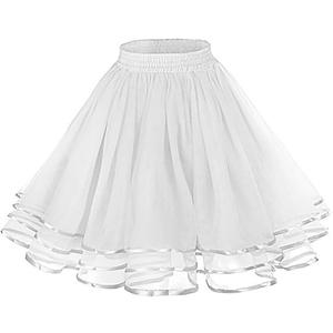 Crinoline Tutu Underskirts for Women Petticoat Skirt Rockabilly Dress Knee Underskirt for Dresses Puffy Skirt M