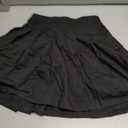 NUMYEAN Girls School Uniform Skirts with Built-in Shorts & Pockets, Cotton Pleated Tennis Skorts for Toddler Girl 11-12Y Black