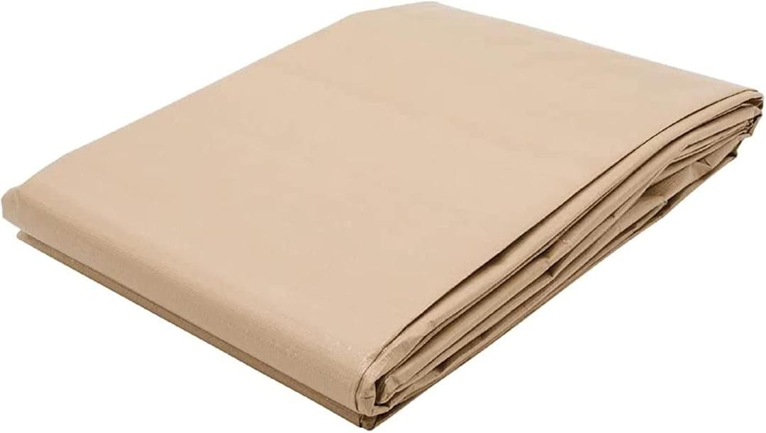 Tarps Now 6x8 Feet Poly Tarp |12 MIL Heavy Duty Waterproof Cover |Rip and Tear Proof Plastic Tarp with Rustproof Aluminum Grommets & Reinforced Edges |Ideal for Roof Repairs, Landscaping-Tan (6' X 8' (Actual Size 5'-6" X 7'-6"))
