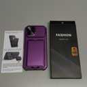 SSLOTSCASE for iPhone 17 Case with Card Holder & Sliding Camera Lens Cover & Hidden Kickstand & Camera Stand & Wallet, Hard Drop Protection Women Men Case Cover for iPhone 17 6.3'' 2025, Dark Purple