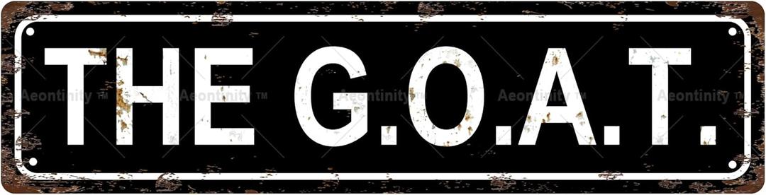 THE GOAT Vintage Metal Tin Street Sign Bar Cafe Garage Cave Home Room Wall Bathroom Farmhouse Garden Porch Patio Decor, 16 x 4 Inch (T00370)