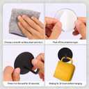 Adhesive Hooks Heavy Duty, Hold 20 Lbs, Extra Large Long Self Stick on Hanger, Wide Sticky Round Decorate Hooks, for Hanging,Clock,Clothing,Headphone,Robe,4Packs(Black)