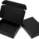 9x6.5x2 Inches Black Shipping Boxes 25 Pack - Corrugated Cardboard Mailing Box for Small Business, Tab Locking Literature Mailer Packaging Supplies for Packing Digest Size Book Gifts Craft DVD