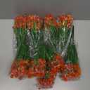 Hoteam 40 Bundles Outdoor Artificial Flowers Plants UV Resistant Outside Fake Flowers Plastic Plants Outdoor Spring Summer Seasons Decoration Shrubs Garden Porch (Orange) (Red)