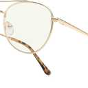 Aviator Reading Glasses for men and Women Blue Light Blocking Lens Spring Temple (Gold)
