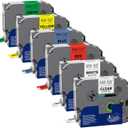 Labelwell 6-Pack TZe 12mm 0.47 Laminated Multi Color Compatible for P Touch Label Tape TZ TZe-231 131 431 531 631 for PTouch PT-H110 D210 D220 PT-H103W, Clear/White/Red/Blue/Yellow/Green