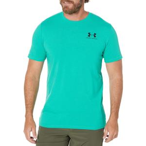 Under Armour Men's Sportstyle Left Chest Short Sleeve T-Shirt (Large, (509) Birdie Green / Black / Black)