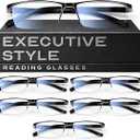 Gaoye 6 Pack 1.5 Executive Style Reading Glasses Men  Durable Readers with Blue Light Filtering  Comfortable Fit with TR90 Frames