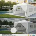 HOTEEL 10x30 Party Tent Outdoor Canopy Tents for Parties with 8 Removable Sidewalls, Carpas para Fiestas Waterproof for Gazebo Large Backyard Shelter Patio Wedding Events BBQ