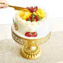 11 Pcs Gold Cake Stand Set for Wedding, Dessert Table Display Set for Birthday, Metal Square Serving Trays for Candy, Cupcake Pop Stand Holder Tower with Round Base for Celebration, The Platters for Party