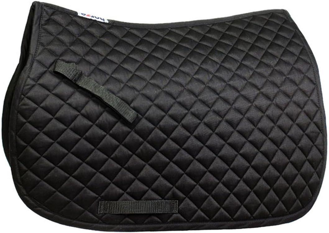 HORZE Chooze Soft Quilted Padded Lightweight All Purpose Saddle Pad for Horses - Black - Horse