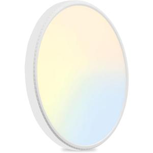 MODERN 15.8in 46W, 4800LM, 3000K/3500K/4500K/5000K//6000K CCT Selectable LED Ceiling Light, Close to Ceiling Round Flat Panel Light for Living Room, Bedroom,Kitchen ect(White, 1 Pack)