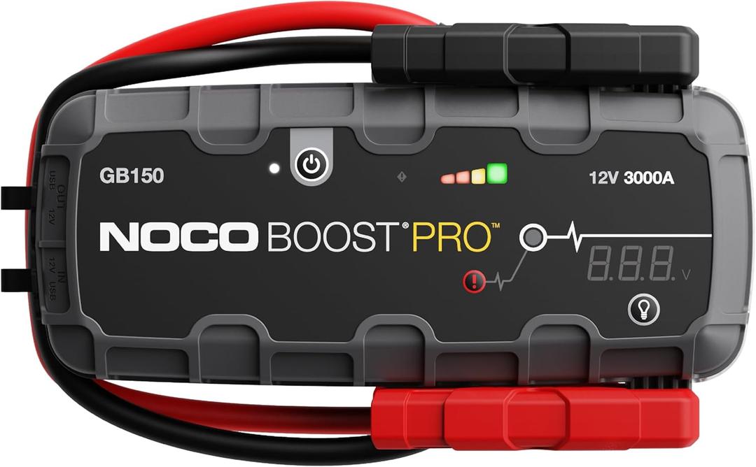NOCO Boost GB150: 3000A UltraSafe Jump Starter  12V Lithium Battery Booster Pack, Portable Jump Box, Power Bank & Jumper Cables - for 9.0L Gas and 7.0L Diesel Engines