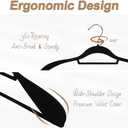 6 Pack Velvet Suit Hangers for Men with 360 Rotating Hooks, Space-Saving Non-Slip Jacket Hangers for Dress, Pants, Shirts, Skirts, Ties (Black)