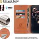 for iPhone 16 Wallet Case,PU Leather Flip Case RFID Blocking Credit Card Holder Folio Magnetic Stand TPU Shockproof Cover Compatible with iPhone 16, Brown