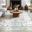 Area Rug 8x10 for Living Room - Washable Oriental Vintage Floral Distressed Large Indoor Carpets with Non Slip Back for Bedroom Dining Room Nursery Office Home Decor -Light Green