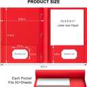 3 x HABGP 4 Pack Two Pocket Folder with Prongs, 2 Color Paper Folders with Pockets and Business Card Holder, Folders with Pocket Fit Letter Size, Organizing Papers in School, Office & Business Red & Blue