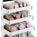 HOTCAN Cookie Display Stand for Bakers & Vendors - Wooden Cookie Stand with Chalkboard Sign for Market Booths, Craft Fairs & Events - Tiered Cookie Display for Cupcakes, Muffins & Pastries 4 Tier (White)
