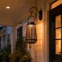 Solar Lantern Outdoor Hanging Light, Metal Decorative Lantern with Warm LED Light, Waterproof Solar Powered Lantern for Garden Patio Yard Pathway Decor