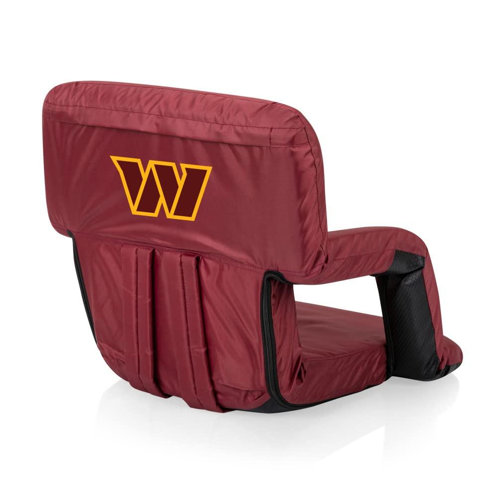 Picnic TIME NFL Washington Commanders Ventura Reclining Stadium Seat with Back Support, Bleacher Seat, Beach Floor Chair, (Burgundy)