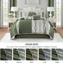 LANCO MODERN LIFESTYLE Queen Comforter Set, Green, 15 Pieces Room in a Bag, Ultra Soft Jacquard with Patchwork, Luxury Bed Set with Sheets, Curtains, Bed Skirt, Pillow Shams, Cases and Pillows