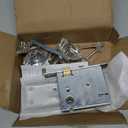 Upgraded Mortise Lock Set for Interior Door, Antique Vintage Style Crystal Glass Door Knobs with Skeleton Key, Reversible for Left & Right Handed Door, Brushed Nickel Finish