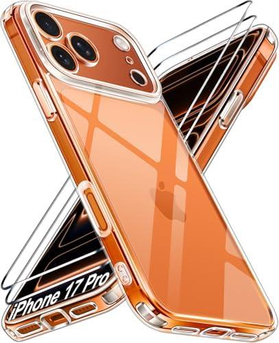 ivoler 3-in-1 Clear Case Designed for iPhone 17 Pro 6.3'' 2025 with 2 Pack Tempered Glass Screen Protector, Military Shockproof Hard Back Slim for iPhone 17 Pro Cover - Clear