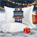 COZSINOOR Goose Feather Pillows Queen Size Set of 2 - Hotel Down Bed Pillow for Sleeping, Soft 600 TC Cotton Cover, Fluffy Support Surround Fill Down Alternative for Back, Stomach, Side Sleepers