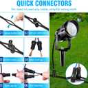 5W Low Voltage Landscape Lights with Connectors, AC/DC 12V-24 Landscape Spotlights 3000K Warm White Waterproof Garden Yard Pathway Wall Tree Flag Landscaping Lights with Spike Stand (2 Pack)