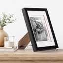 Gallery Solutions presents - 8"x10" - Black Frame with Double Mat - For 5"x7" Photos - Versatile for Wall or Tabletop Display - Rectangular - Poster Frame