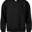 Soffe boys Classic Midweight Fleece Crew Sweatshirt (Medium, Black)