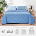 Cozy Bliss Cooling Throw Blanket for Hot Sleepers 50"x70", Q-Max 0.45 Cooling Comfort, Cold Blankets for Night Sweats Sleeping, Ultra-Cool Lightweight Breathable Summer Blanket for Couch Bed, Blue