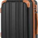 Coolife Carry On Luggage, Suitcase with Durable and Lightweight, carry on suitcase with ABS Hardshell, Dual Spinner Wheels, TSA Lock, and YKK Zipper (apricot black, S(20in)_carry on)