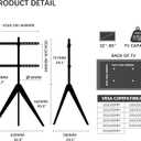 Corner TV Floor Stand for 32-65 Inch TVs, Solid Wood Tripod Easel TV Stand with Height Adjustable, 180Swivel Modern Sleek TV Stand for Bedroom/Living Room, Studio, MAX VESA 600 x 400 mm