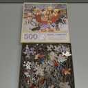 Bits and Pieces  500 Piece Jigsaw Puzzle for Adults  Santa's Helpers - Puppies Christmas Sleigh Jigsaw Puzzle by Artist William Vanderdasson, Completed Puzzle Size: 18" x 24"