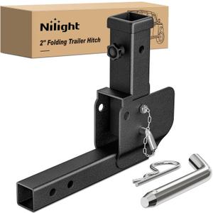 Nilight Trailer Hitch Folding Extender Mount Shank 16.54" Compatible with Wheelchair Cargo Carrier Adapter for 2 Inch Receiver Trailer Hitch 500lbs Black Powder Coated