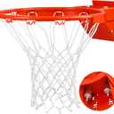 Basketball Rim Replacement, Heavy Duty Breakaway Rim and Net, Universal 18" Professional Double-Spring Solid Steel Backboard Rims Fits In-Ground and Wall-Mounted Basketball Hoops Indoor Outdoor