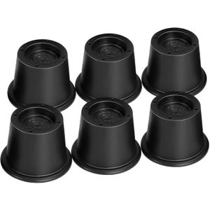 Shouwuhho Bed Risers 2 inch, 3 Inch, Heavy Duty Round Furniture Risers Lifts 2" for Table, Desk Leg, Sofa, Couch, Adjustable Bed Frame Risers Supports Up to 6,000 Lbs, Black, 6 Pack