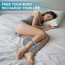 Knee Pillow for Side Sleepers, Memory Foam Leg Pillow for Side Sleeping, Cooling Knee Pillow with Strap for Hip Pain, Back Pain, Sciatica Pain Relief, Spine Alignment (Square-Grey)