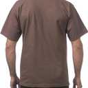 Pro Club Men's Heavyweight Cotton Short Sleeve Crew Neck T-Shirt (Brown, M)