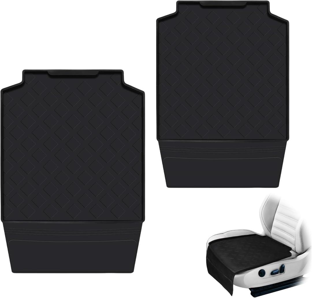 Car Seat Protector for Kids, Featuring Latch-Compatible Design with Waterproof Anti-Spill and Compression Damage Protection (Black-2pcs)