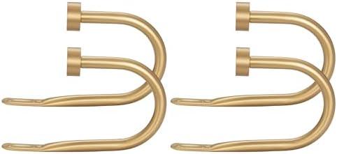 Premium Curtain Holdback, Quality Metal Decorative Curtain Holdbacks with Zinc Alloy Cap Finials,Rust-Proof, Set of 2 Window Curtain Holdbacks,Warm Gold