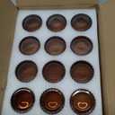 VOHO Amber Tealight Candle Holder Set of 12, 2'' x 1.4'' Glass Brown Small Votive Candle Holders Home Decoration, Clear Tealight Candles Holder for Table Centerpieces and Wedding Decor