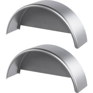 HECASA Single Axle Trailer Fenders W/Fender Backs Fits 14" to 16" Wheels - 32" x 9" x 15" Replacement for Car Hauler Trailer Cargo Trailer Utility Trailer Landscape Trailer Steel Round (2Pcs)