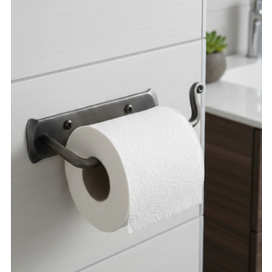 Hand-Forged Industrial Toilet Paper Holder – Rustic Wrought Iron Bathroom Accessory